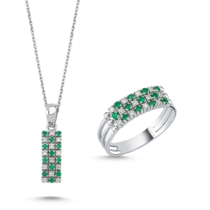 0,66 Ct Zümürtlü Pırlantalı Harem Set