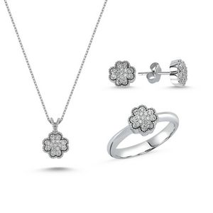 0,48 Ct Pırlantalı Yonca Set