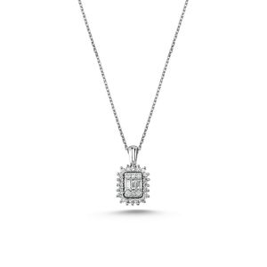 0,38 Ct Pırlanta Baget Kolye