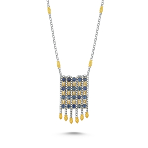 4,46 Ct Safirli Pırlantalı Harem Tek Kolye