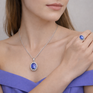 5.84 Ct Tanzanit Çift Sıra Pırlantalı Takım